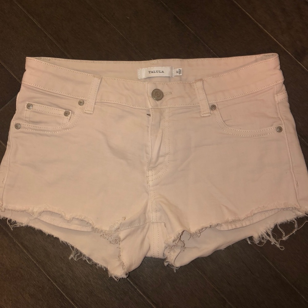 beige aritzia (talula) jean shorts